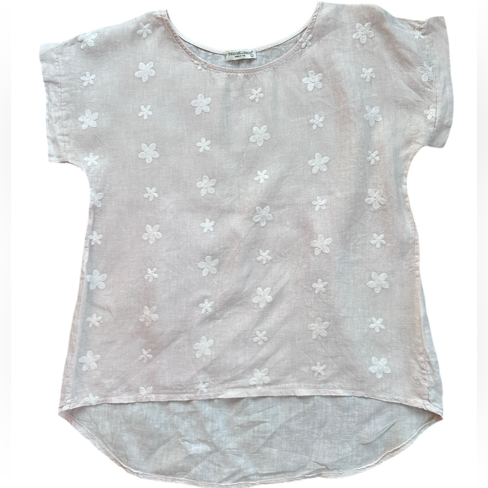 Terzo‎ Millennio pink Embroidered Linen Top large